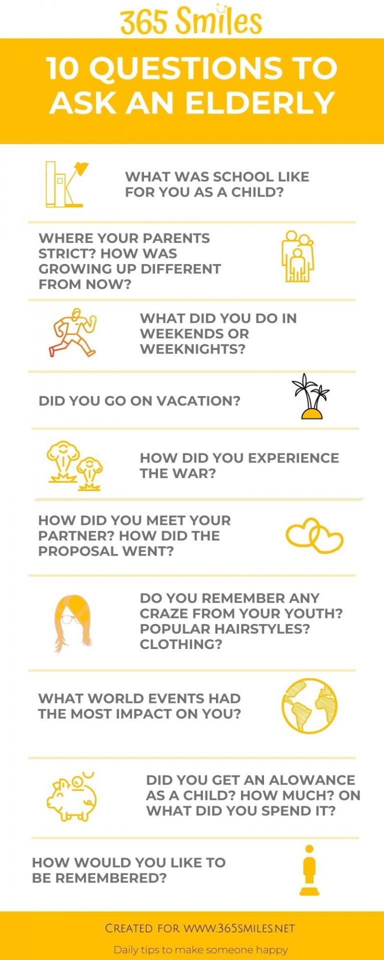 Ask and older person to tell about their youth