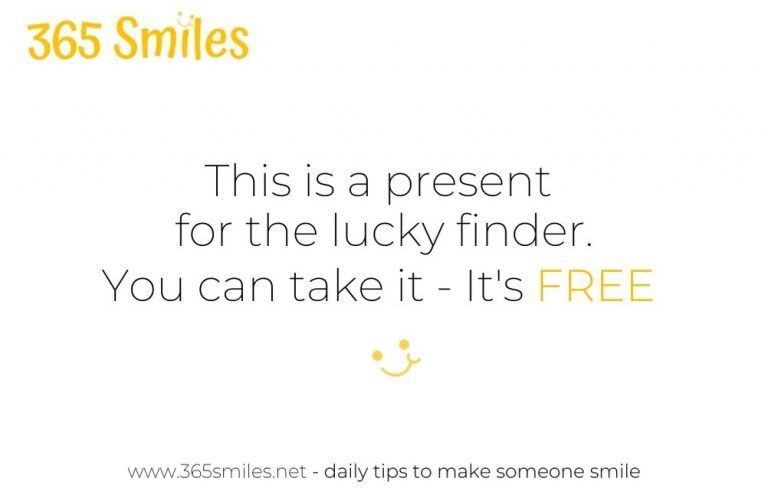 leaving a present in the street - note