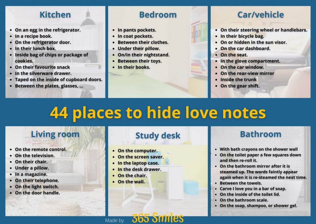 44 places to hide love notes