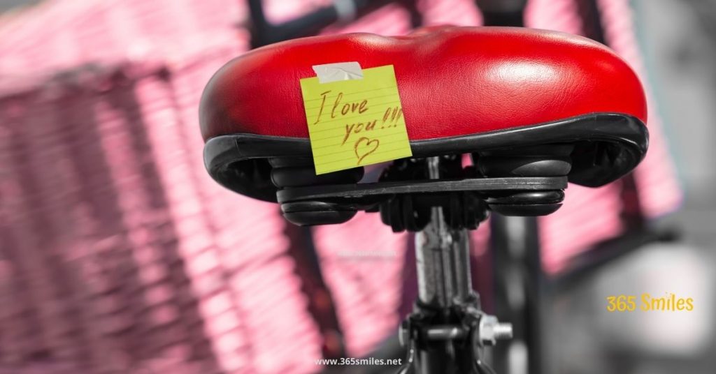 a Love note on children's bike